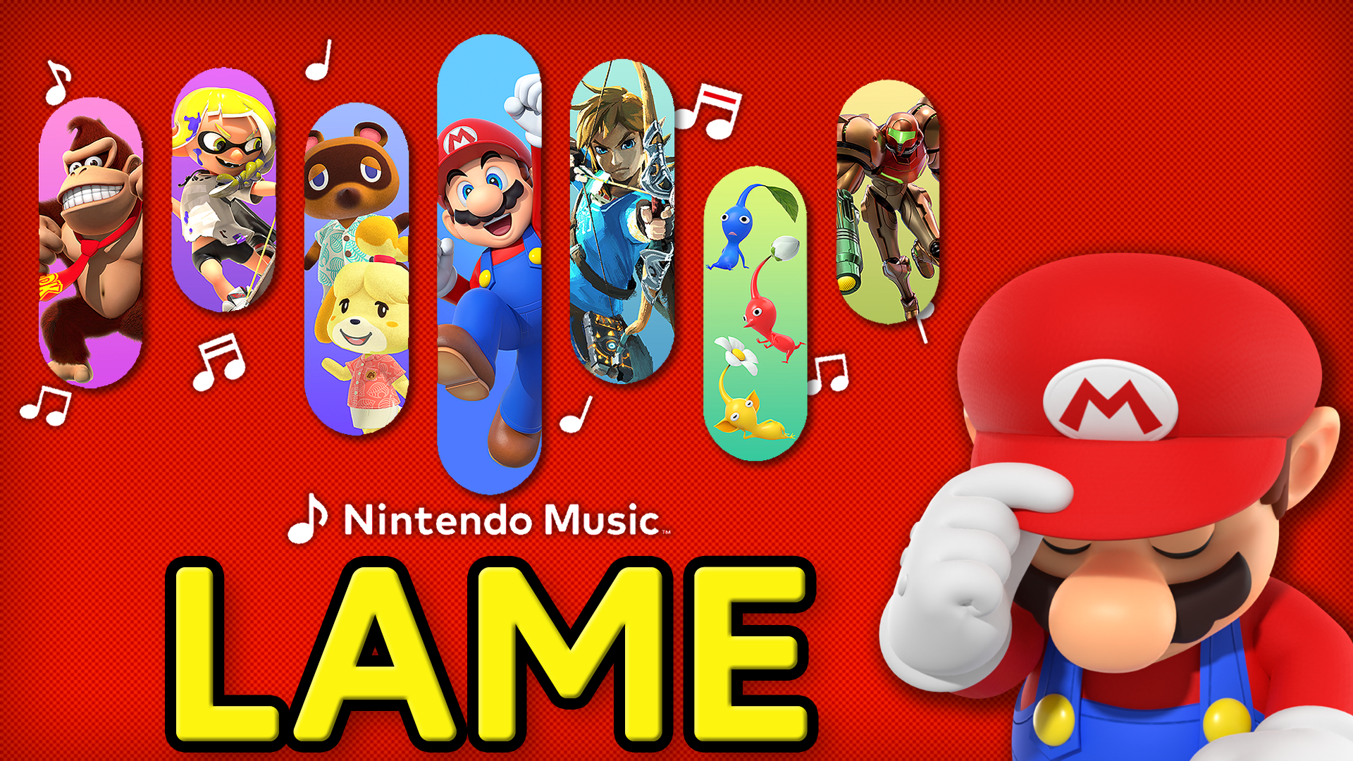 a concept thumbnail about nintendo music